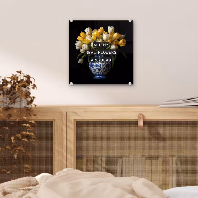 Quotes - Bloem - Tulp - Geel plexiglas 5mm klein -sfeer4
