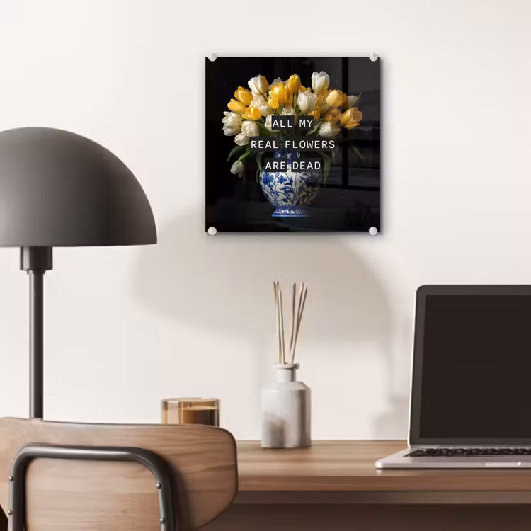 Quotes - Bloem - Tulp - Geel plexiglas 5mm klein -sfeer6