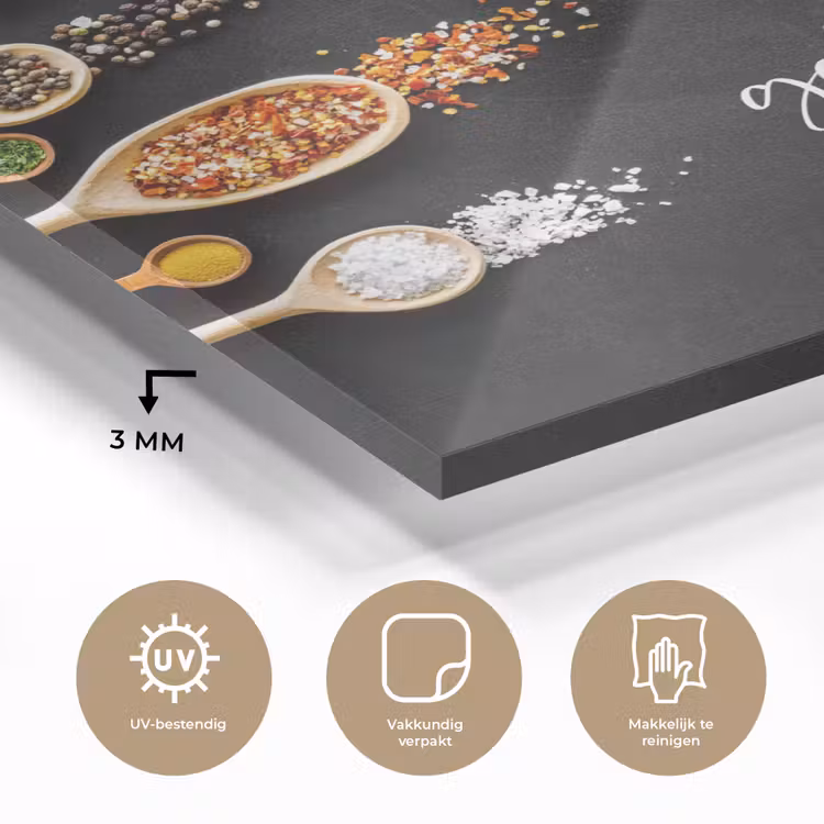 Quotes - Keuken - Spreuken - In deze keuken wordt gekookt met liefde - Liefde plexiglas 5mm klein -sfeer2