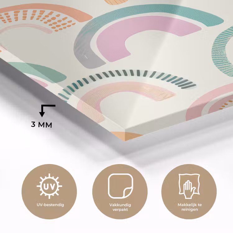 Regenboog - Pastel - Patroon plexiglas 5mm klein -sfeer2
