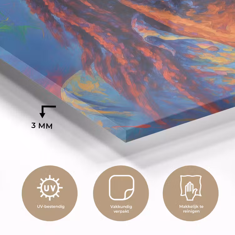 Regenboogkleuren - Man - schilderij plexiglas 5mm klein -sfeer2