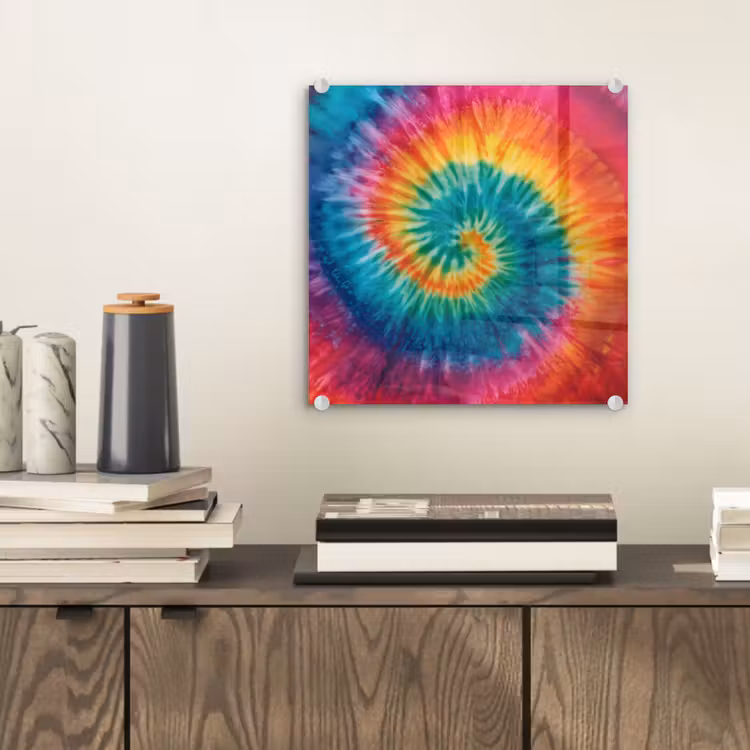 Regenboogkleuren - Tie dye - plexiglas 5mm klein -sfeer1
