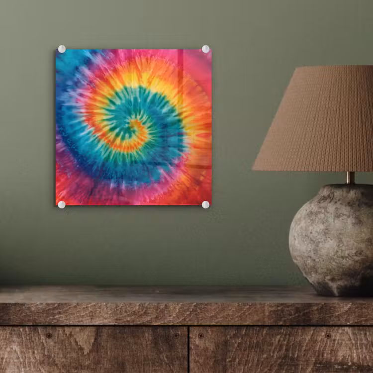 Regenboogkleuren - Tie dye - plexiglas 5mm klein -sfeer3