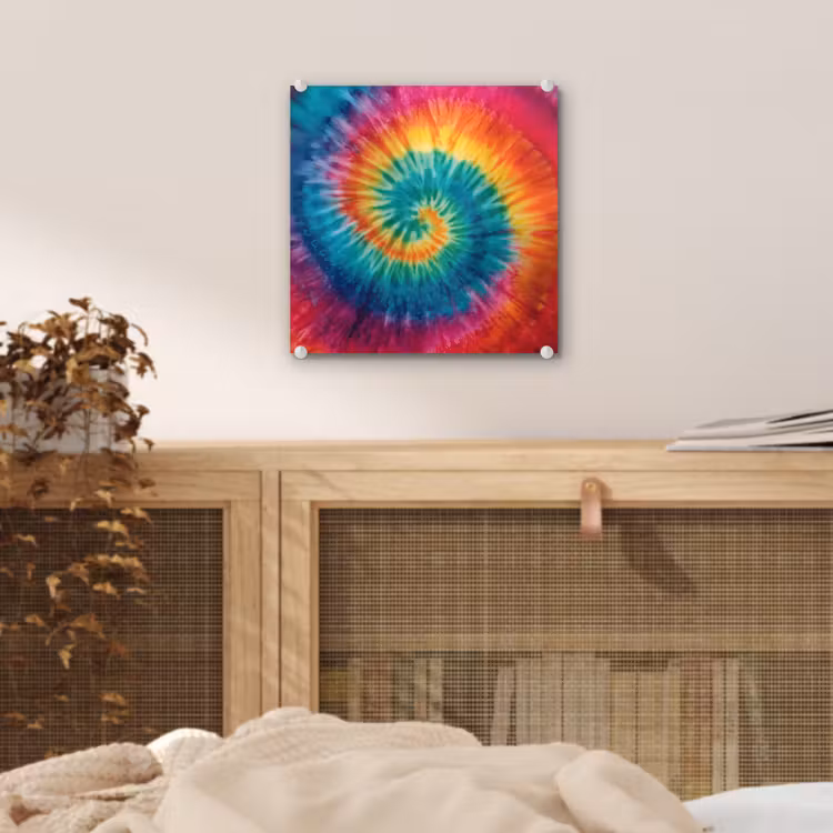 Regenboogkleuren - Tie dye - plexiglas 5mm klein -sfeer4