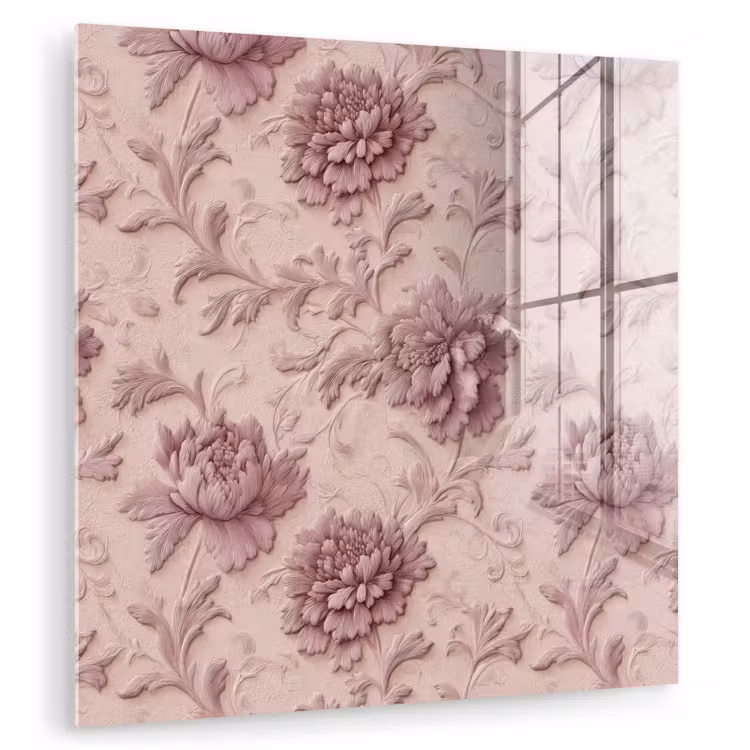 Reliëf - Pioenrozen - Roze plexiglas 5mm klein 11 -zzzproduct_nieuw