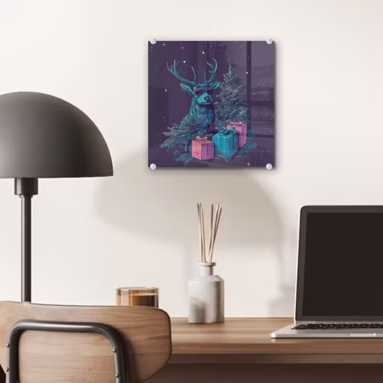 Rendier - Zonnebril - Neon - Kerstboom plexiglas 5mm klein -sfeer6