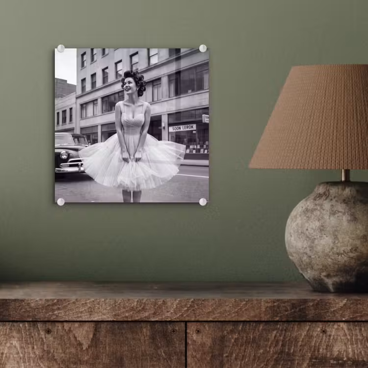 Retro - Vrouw - Zwart - Wit plexiglas 5mm klein -sfeer3