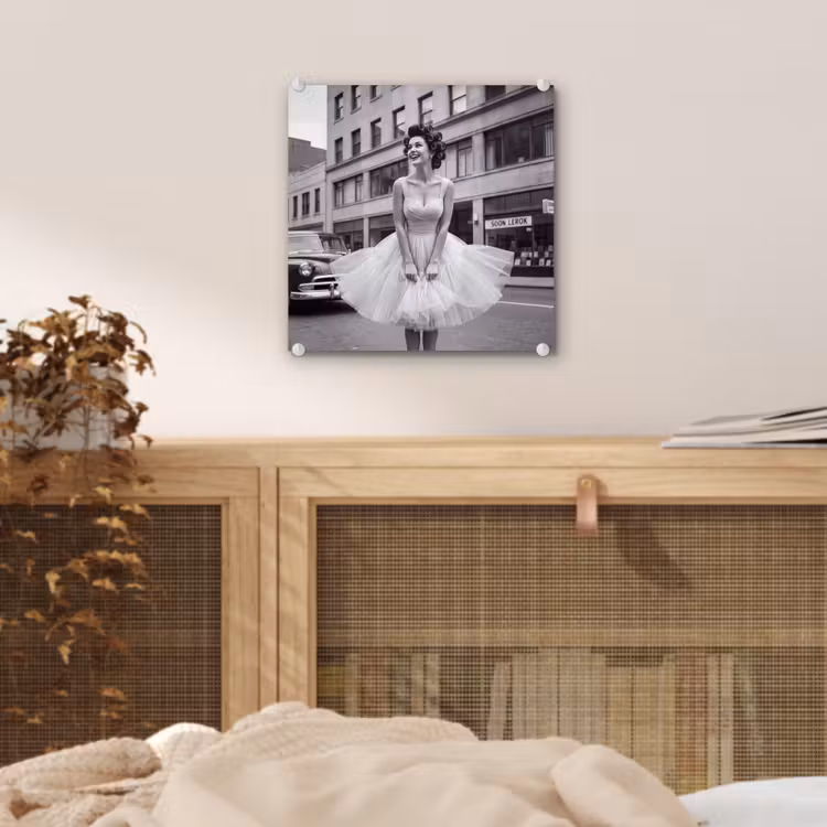 Retro - Vrouw - Zwart - Wit plexiglas 5mm klein -sfeer4