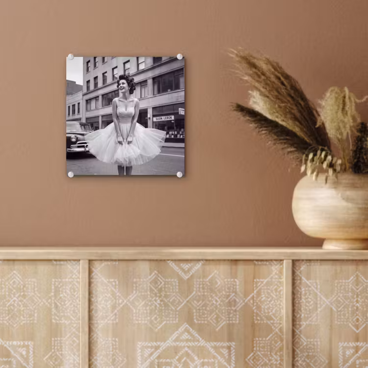 Retro - Vrouw - Zwart - Wit plexiglas 5mm klein -sfeer5