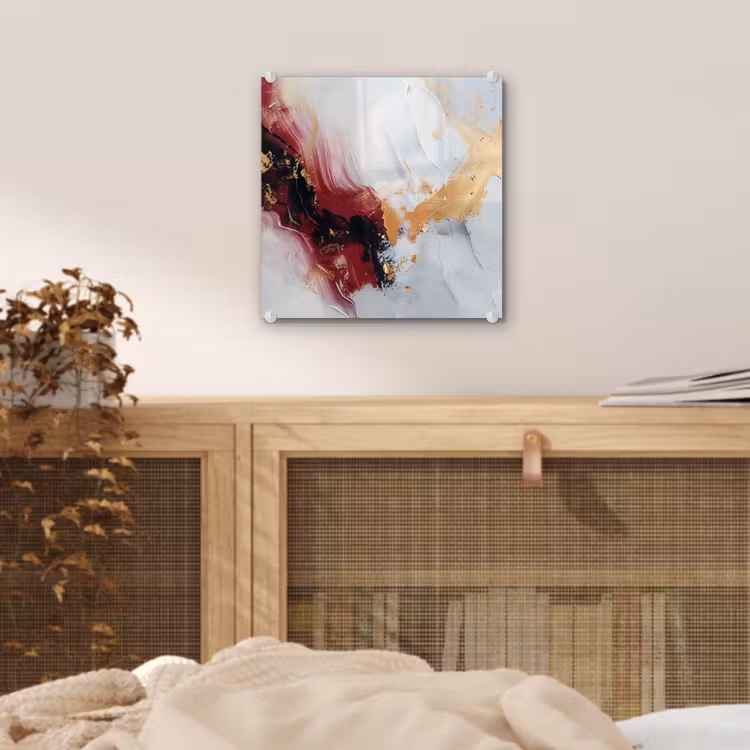 Rood - Abstract - Goud - Modern plexiglas 5mm klein -sfeer4