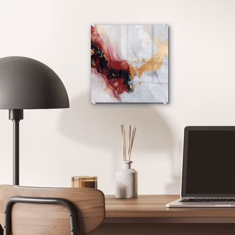 Rood - Abstract - Goud - Modern plexiglas 5mm klein -sfeer6
