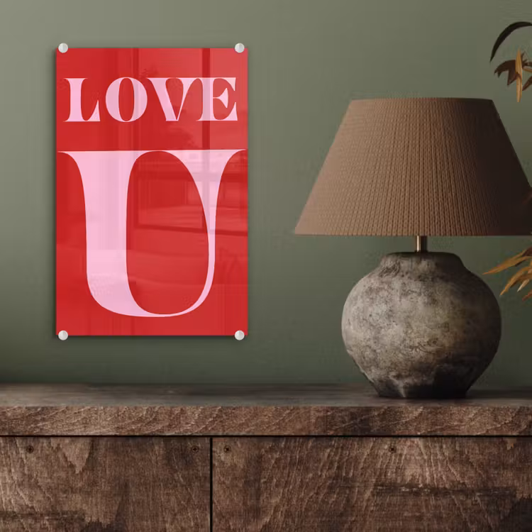Rood - Love - Valentijn - Roze plexiglas 5mm klein -sfeer3