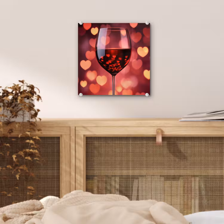 Rood - Wijn - Hartjes plexiglas 5mm klein -sfeer4