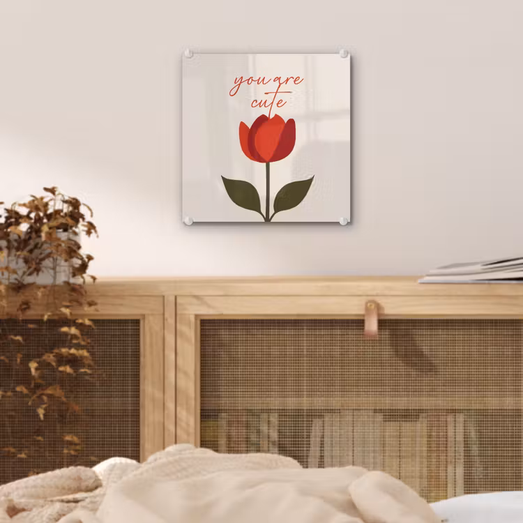 Roos - Rood - Bloem - Valentijn plexiglas 5mm klein -sfeer4