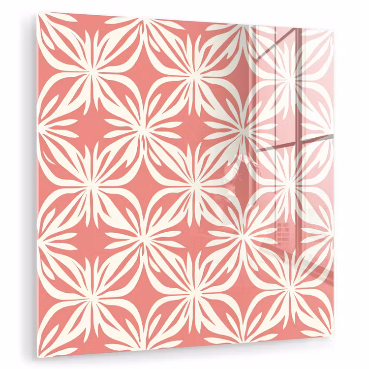 Roze - Bloemenmotief - Wit - Modern plexiglas 5mm klein 11 -zzzproduct_nieuw