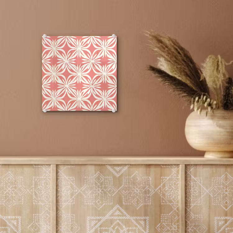 Roze - Bloemenmotief - Wit - Modern plexiglas 5mm klein 11 -sfeer5