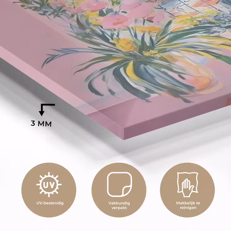 Roze - Buiten - Verf plexiglas 5mm klein -sfeer2