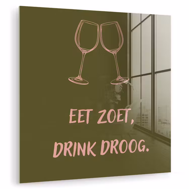 Roze - Groen - Wijn - Quote plexiglas 5mm klein -zzzproduct_nieuw