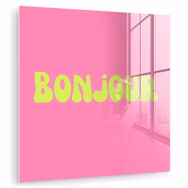 Roze - Groene bonjour - Organisch plexiglas 5mm klein -zzzproduct_nieuw