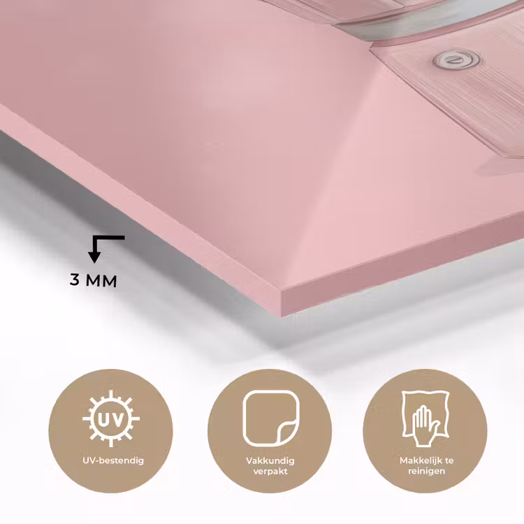 Roze - Mokkapot - Illustratie - Koffie plexiglas 5mm klein -sfeer2