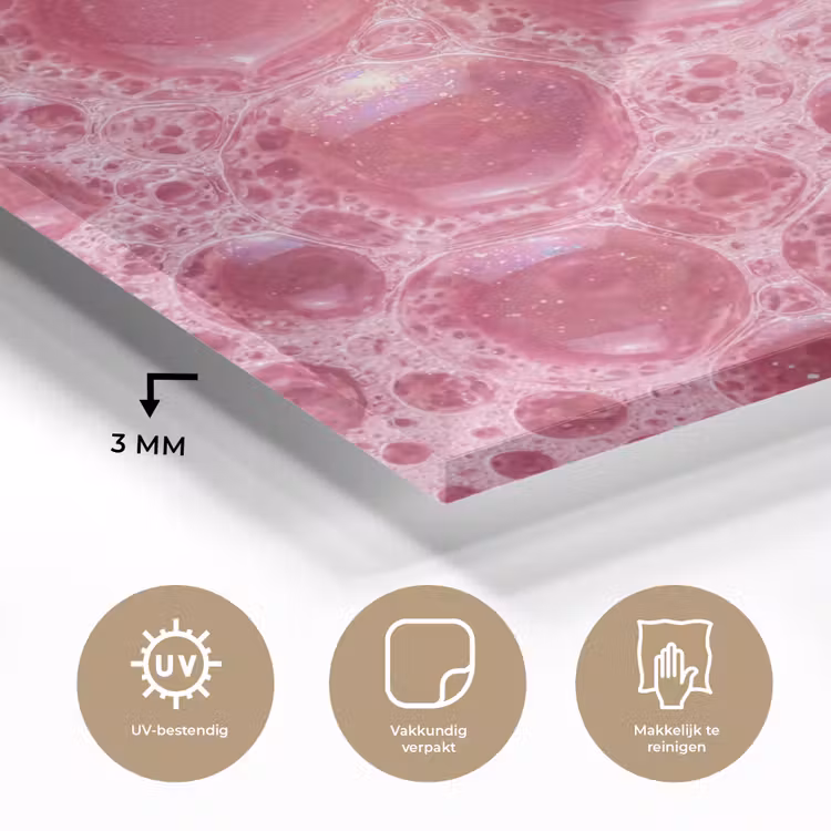 Roze - Schuim - Bubbels plexiglas 5mm klein -sfeer2