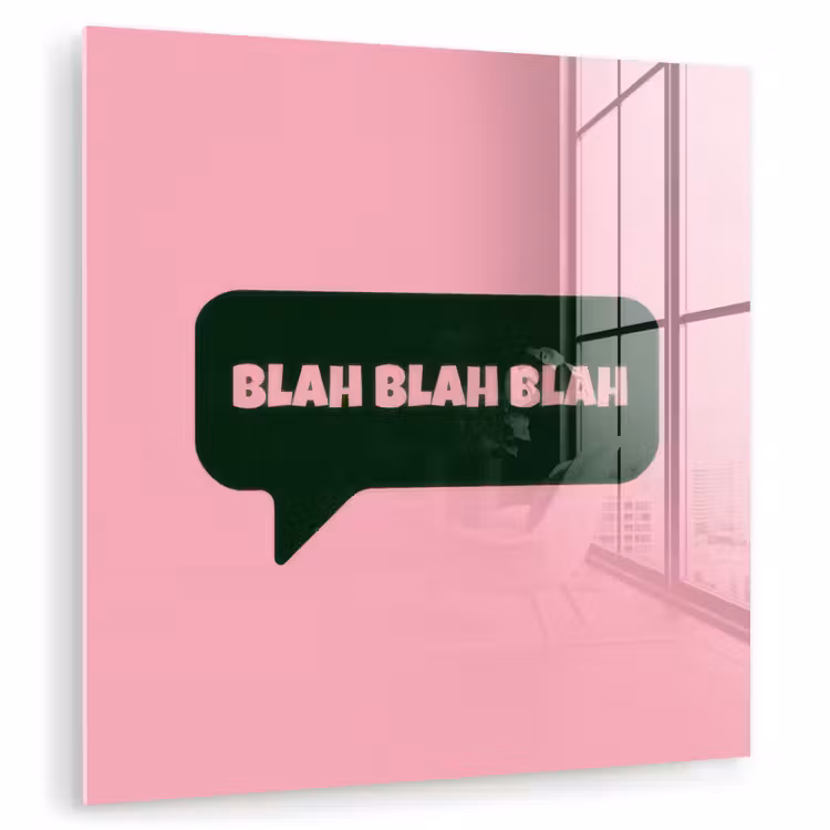 Roze - Tekstwolk - Groen - BLAH BLAH BLAH plexiglas 5mm klein -zzzproduct_nieuw
