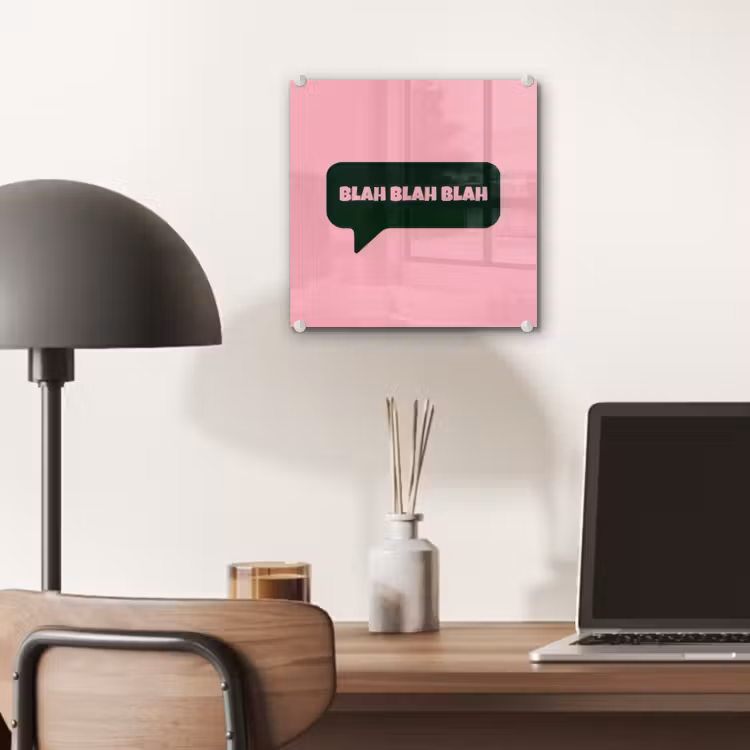 Roze - Tekstwolk - Groen - BLAH BLAH BLAH plexiglas 5mm klein -sfeer6