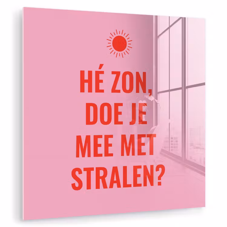Roze - Zon - Quote plexiglas 5mm klein -zzzproduct_nieuw