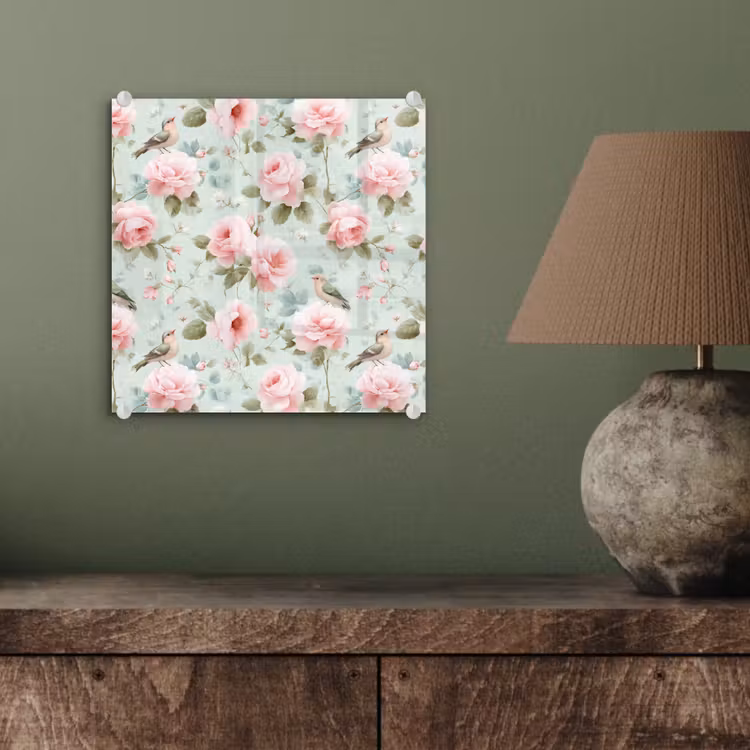 Rozen - Vogels - Pastel - Kleurrijk plexiglas 5mm klein 11 -sfeer3