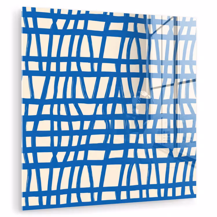 Ruitpatroon - Blauw - Crème plexiglas 5mm klein 11 -zzzproduct_nieuw