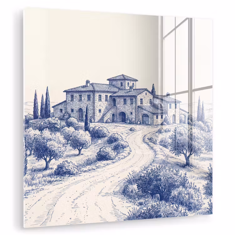 Rustiek - Landgoed - Blauw plexiglas 5mm klein -zzzproduct_nieuw