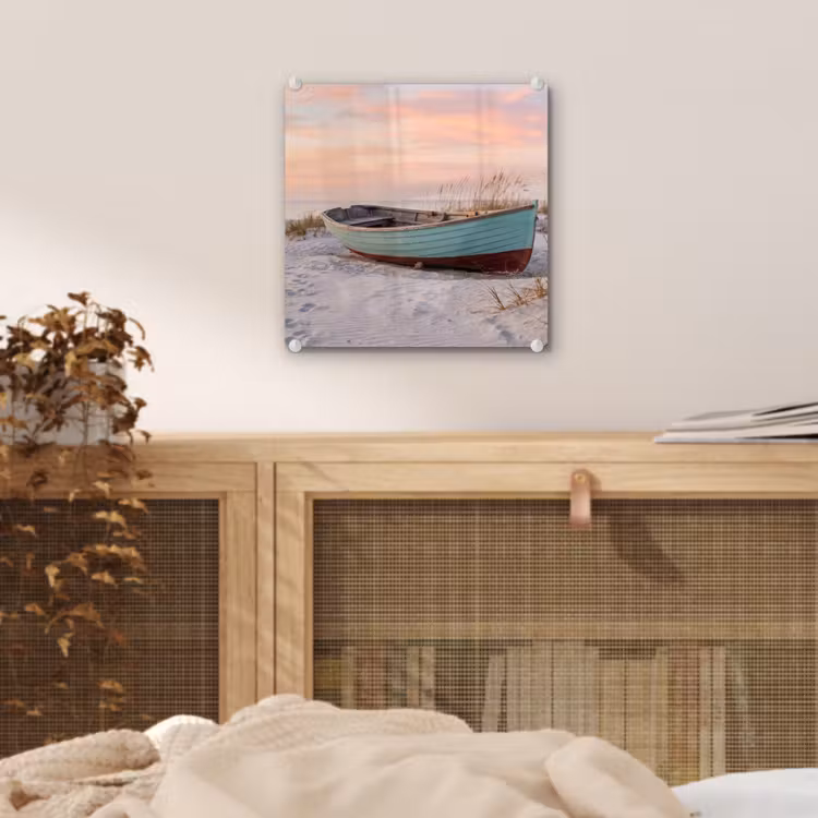 Rustiek - Roeiboot - Zandstrand plexiglas 5mm klein -sfeer4