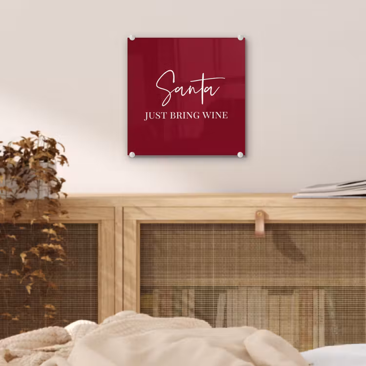 Santa - Wine - Rood - Kerst - Kerstman plexiglas 5mm klein -sfeer4