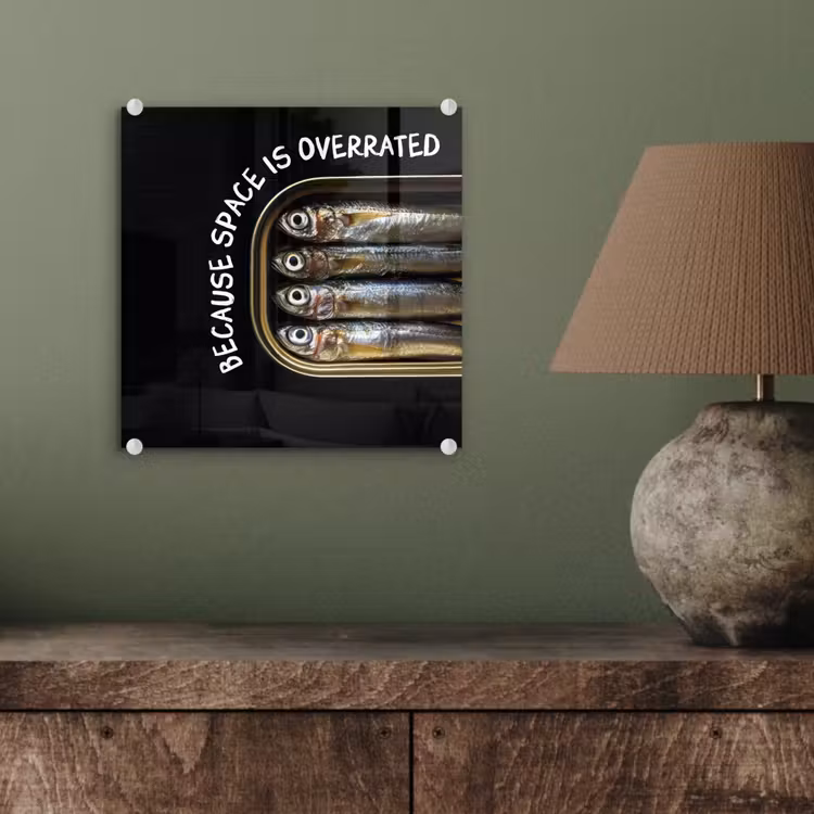 Sardines - Tekst - Vis - Blik plexiglas 5mm klein -sfeer3