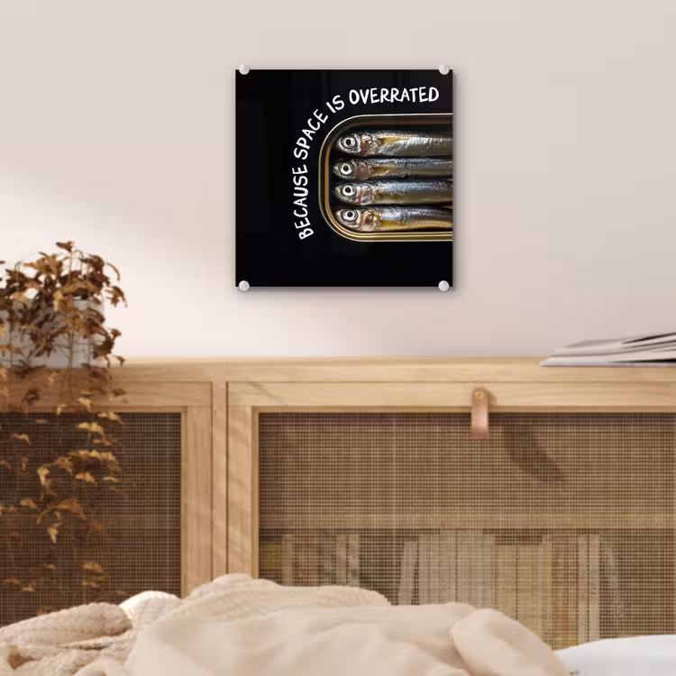 Sardines - Tekst - Vis - Blik plexiglas 5mm klein -sfeer4