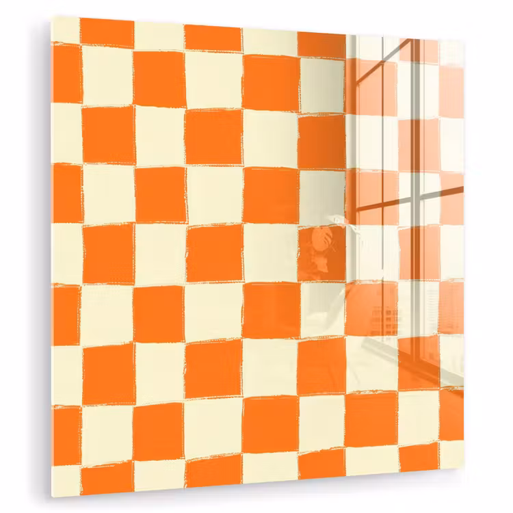 Schaak - Patroon - Oranje plexiglas 5mm klein 11 -zzzproduct_nieuw