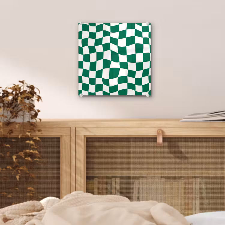Schaakbord - Golvend - Groen plexiglas 5mm klein 11 -sfeer4