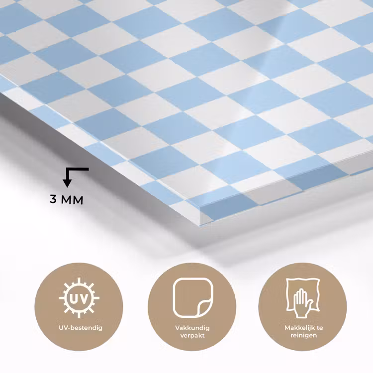 Schaakbord - Klassiek - Blauw plexiglas 5mm klein 11 -sfeer2