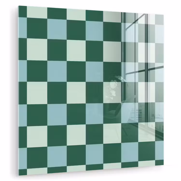 Schaakbord - Klassiek - Groen plexiglas 5mm klein 11 -zzzproduct_nieuw