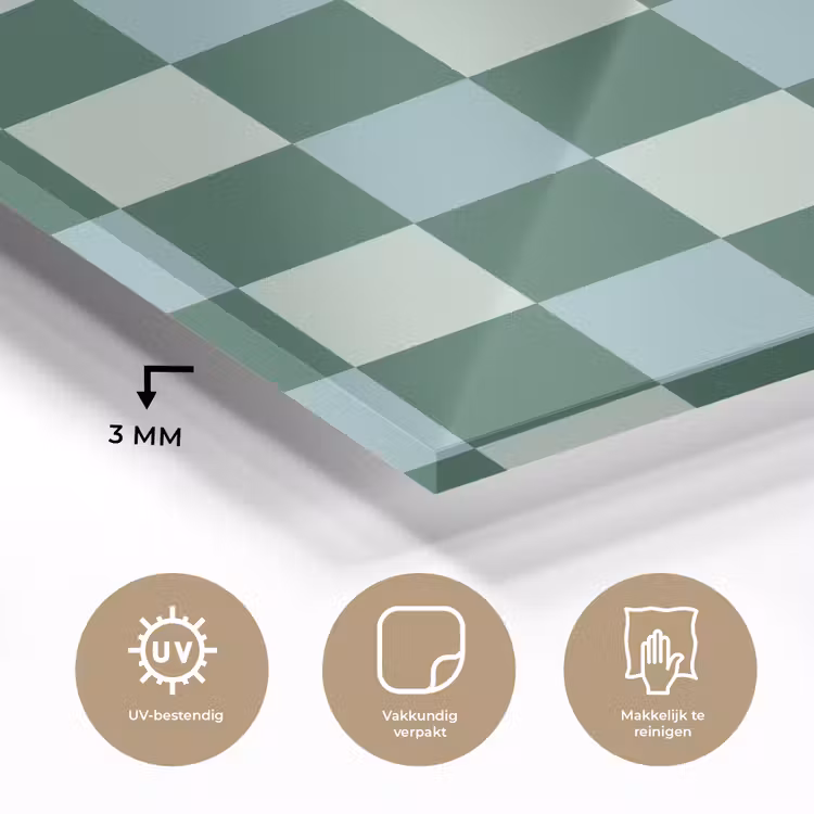 Schaakbord - Klassiek - Groen plexiglas 5mm klein 11 -sfeer2