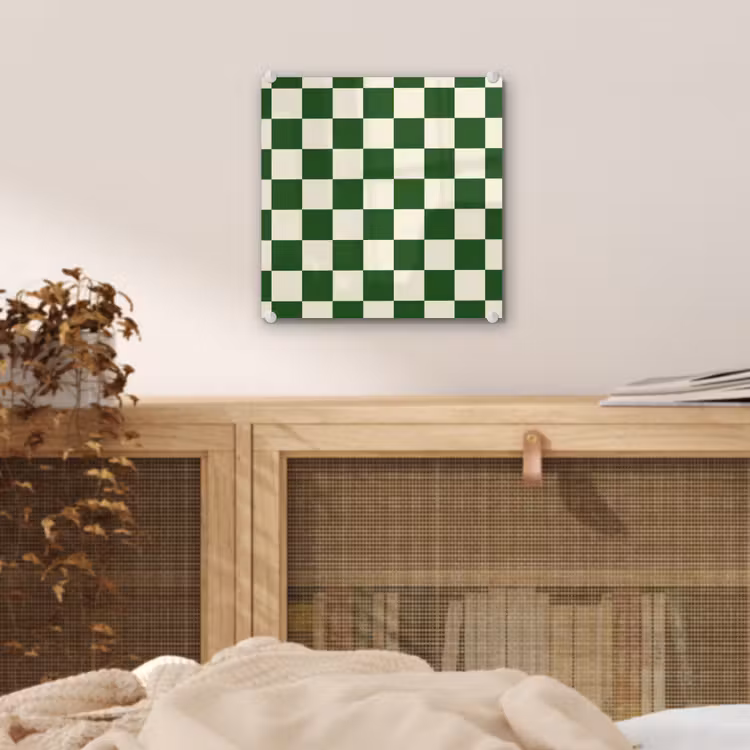 Schaakbord - Patroon - Groen plexiglas 5mm klein 11 -sfeer4