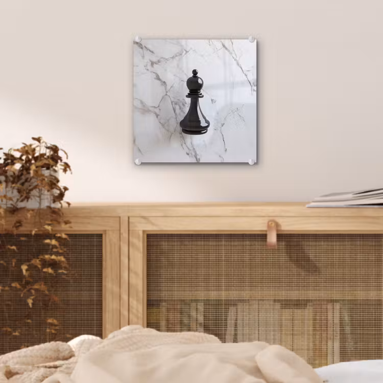 Schaakstuk - Loper - Zwart - Marmer plexiglas 5mm klein -sfeer4