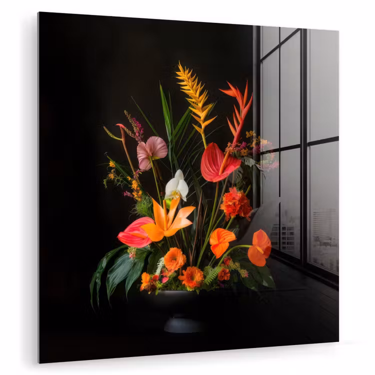 Schaal - Boeket - Bloemen plexiglas 5mm klein -zzzproduct_nieuw