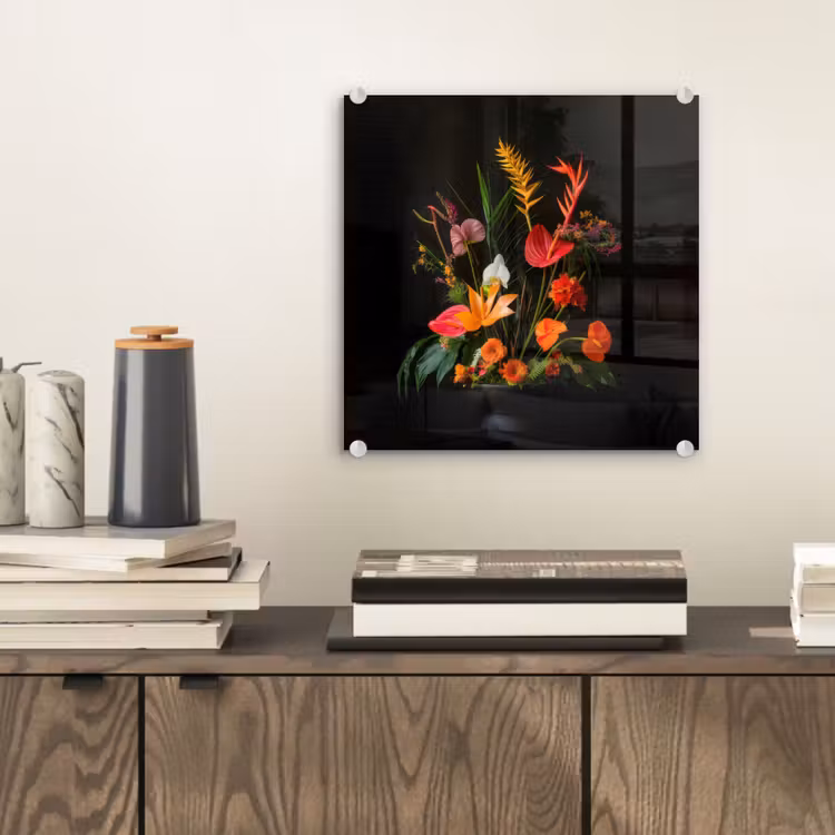 Schaal - Boeket - Bloemen plexiglas 5mm klein -sfeer1
