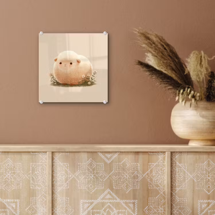Schaap - Beige - Bloemen plexiglas 5mm klein -sfeer5