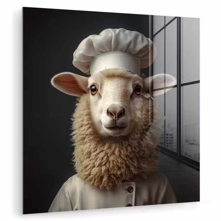 Schaap - Wol - Kok plexiglas 5mm klein -zzzproduct_nieuw