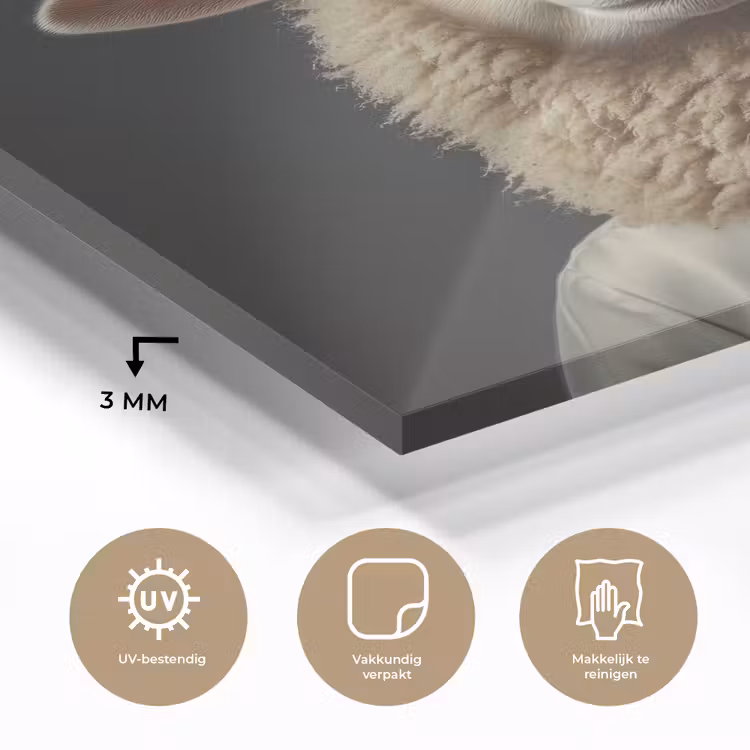 Schaap - Wol - Kok plexiglas 5mm klein -sfeer2
