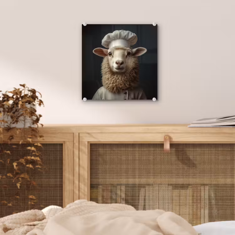 Schaap - Wol - Kok plexiglas 5mm klein -sfeer4
