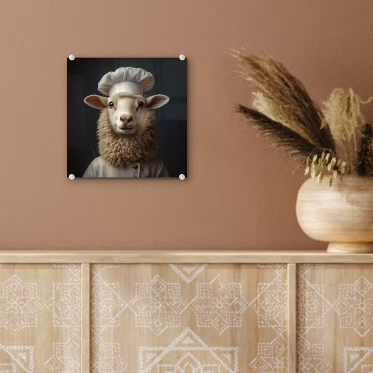 Schaap - Wol - Kok plexiglas 5mm klein -sfeer5