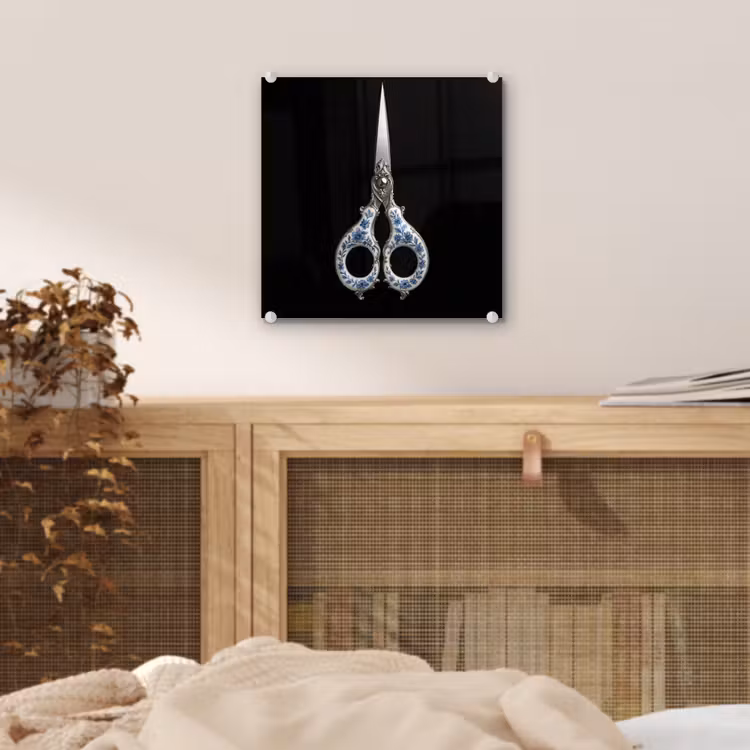 Schaar - Delfts blauw - Zwart plexiglas 5mm klein -sfeer4